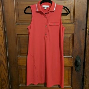 MK red cotton collared dress